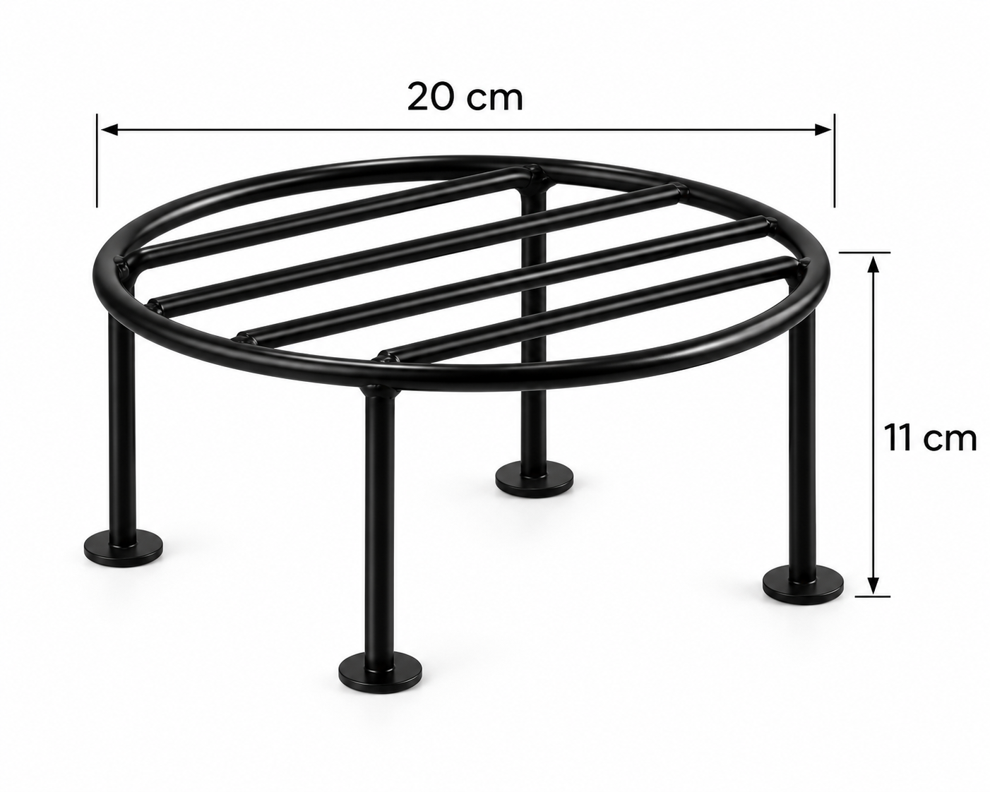 Round Plant Stand Galvanised Metal Gamla Support Corner Rack Display Shelf Indoor & Outdoor Flower Pot Holder for Planters Home Garden Balcony Decoration (Pack of 4, Black) thumbnail 3