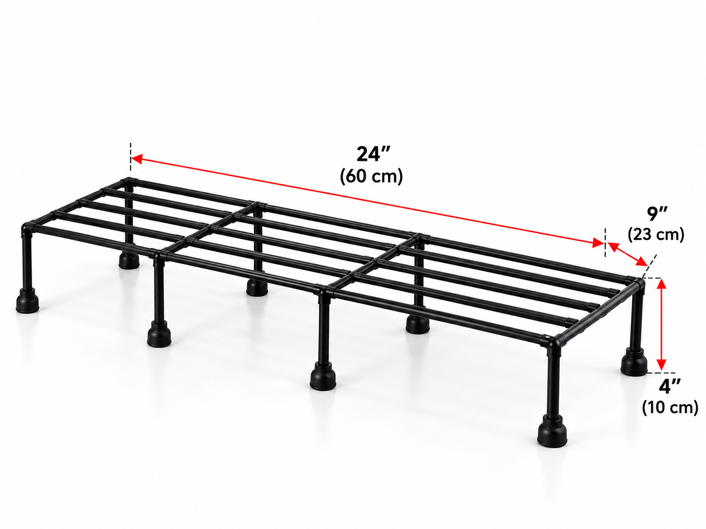 Metal Plant Stand (Set of 4 Black) | Pot Stand | Stand for Balcony  24 Inches | Indoor & Outdoor Use thumbnail 4