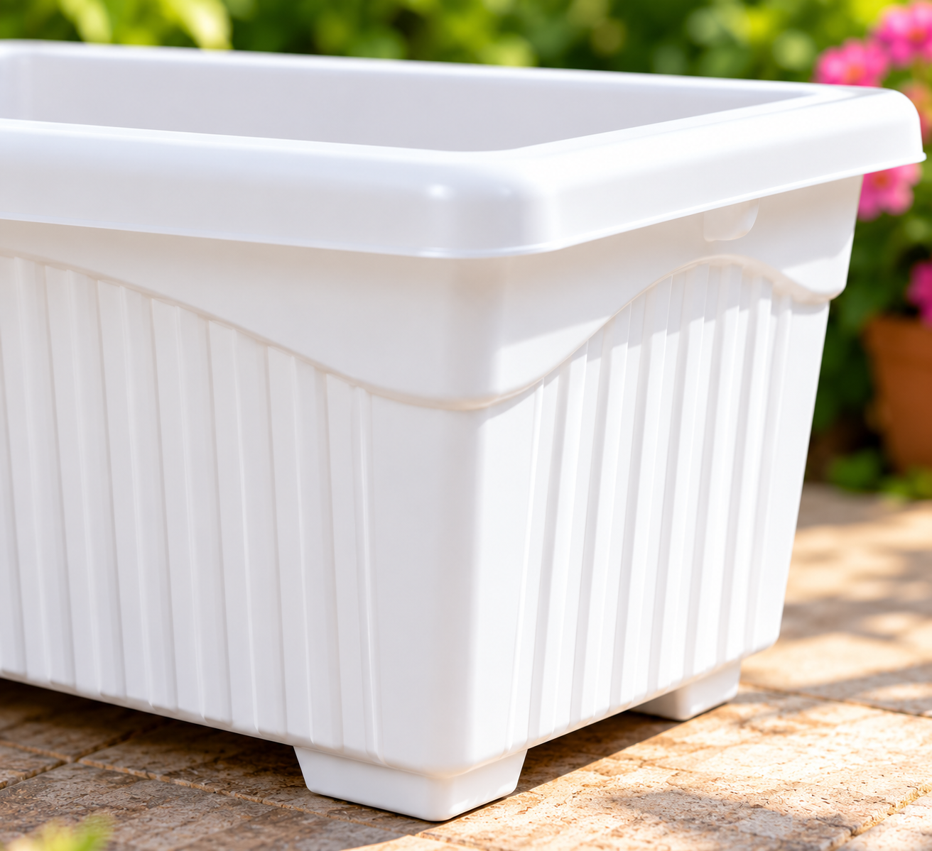 SFVALUEZONE Premium White Rectangular Balcony Planters (Set of 6) thumbnail 4