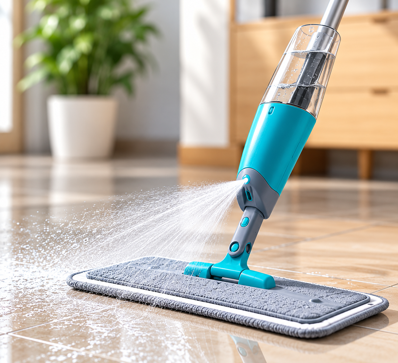 Multifunctional Microfiber Floor Cleaning Spray Mop with Washable Pad (Multicolour) thumbnail 3