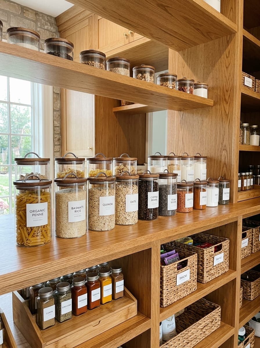 Flawless organized luxury kitchen pantry
